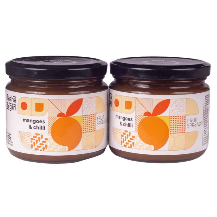 Tasha & Girl Fruit Spread (Jam) Twice The Spice - Mangoes & Chilli (400g x 2) - Local Option