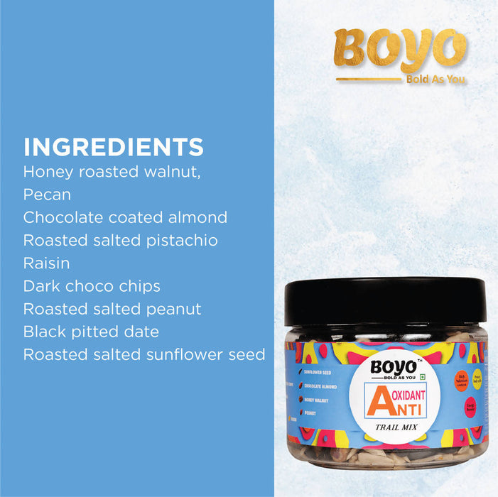 Boyo Anti-Oxidant Trail Mix - Healthy Snack & Mix Seeds 200 Gms
