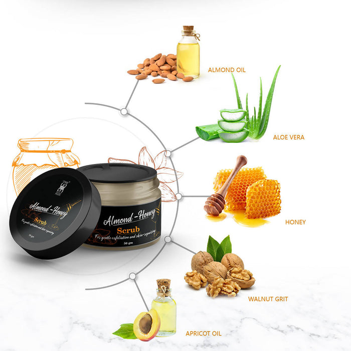 The Weird Man Almond-Honey Scrub for Gentle Exfoliation & Skin Repair