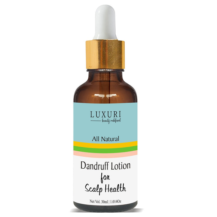 LUXURI Dandruff Lotion To Control Hair Fall & Promotes Hair Growth, Treats Flaky Dandruff & Provide Relief From Itchiness, Redness On Scalp - 30ml