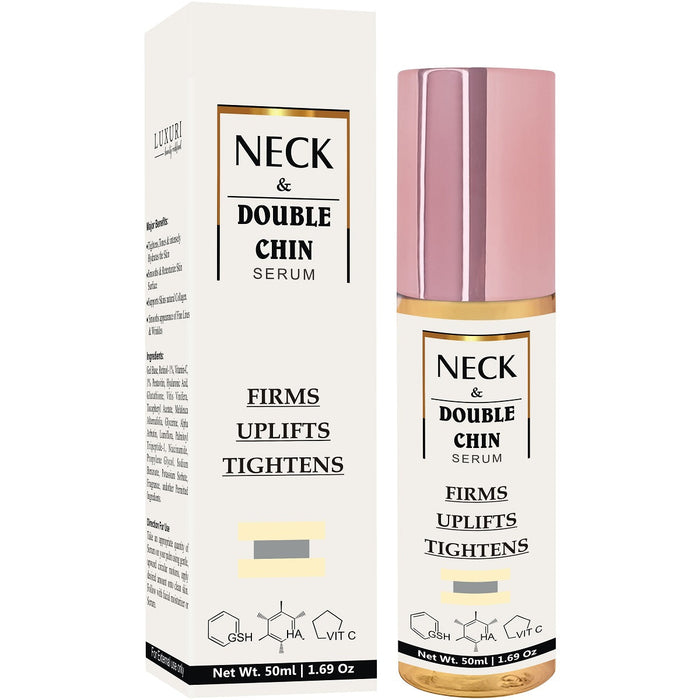 LUXURI Neck & Double Chin Serum Neck Firming & Tightening, Neck Line Firmer, Lifting Double Chin & Remove Sagging, For Men & Women  - 50ml