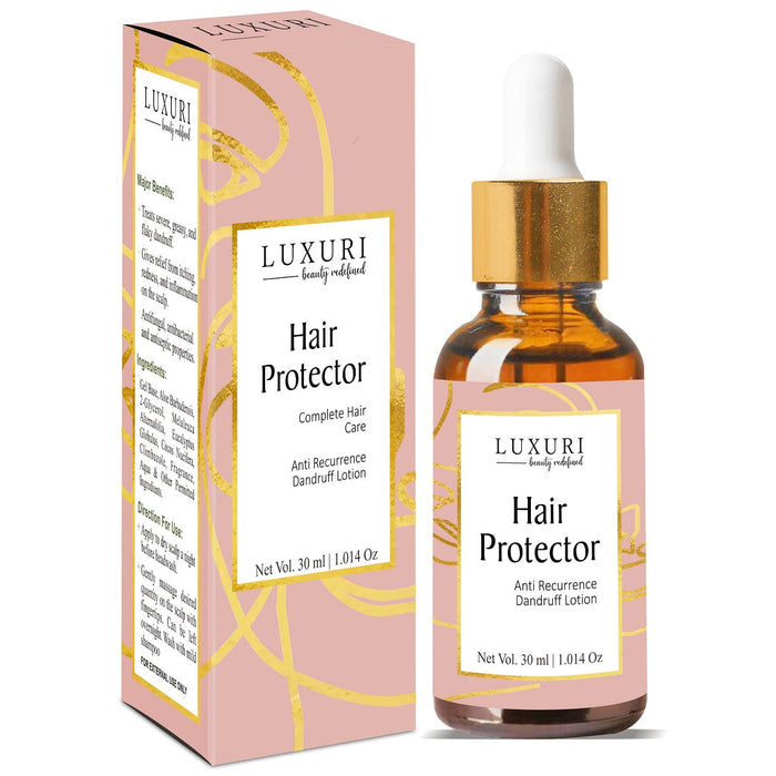 LUXURI Hair Fall Control & Hair Growth Anti Recurrance Dandruff Lotion, Treats Flaky Dandruff & Provide Relief From Itchiness, Redness On Scalp - 30ml