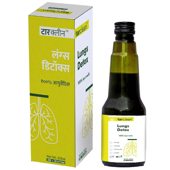 Tar Clean For Lungs Detox | Lungs Cleaner For Smokers | Ayurvedic Syrup For Tar & Pollution Toxins | Sugar Free |Cough | Breathlessness | 225 ML