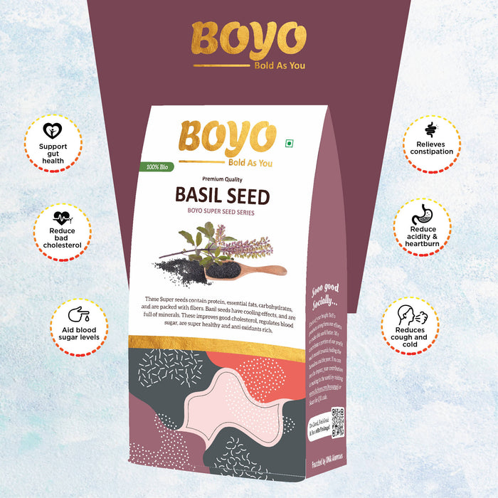 BOYO Basil Seed - 250 gm- Tukmaria Seeds Sabja Seeds Seeds for Eating