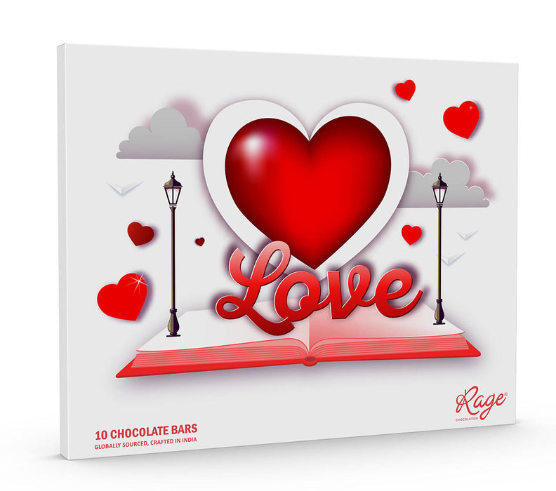 Rage Chocolatier Valentine's Day Special Assorted Chocolate Gift Box, White Color - Local Option