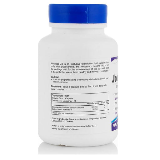 Healthvit Jointneed-GB Glucosamine 350mg, Ginkgo Biloba 50mg - 60 Capsules - Local Option