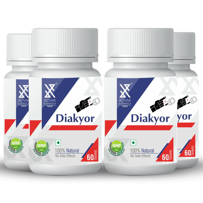 Diakyor Tablets | Helps in Diabetes, Natural Glucose Regulator, Physical Stamina, supplements for Diabetes | Xovak Pharmtech