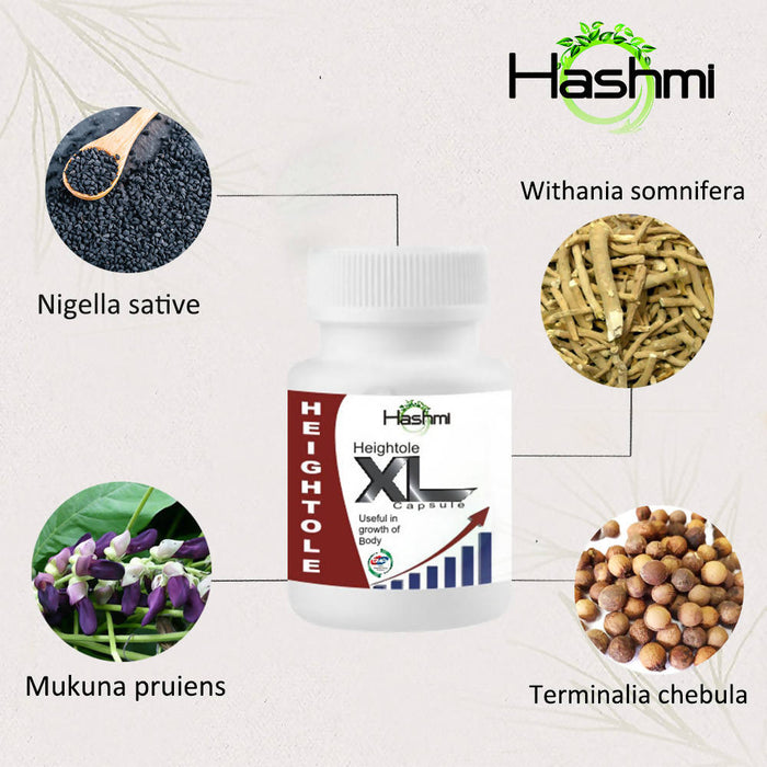 Hashmi Heightole-XL capsule |Height growth herbal capsules for helps to improves your height 100% Ayurvedic