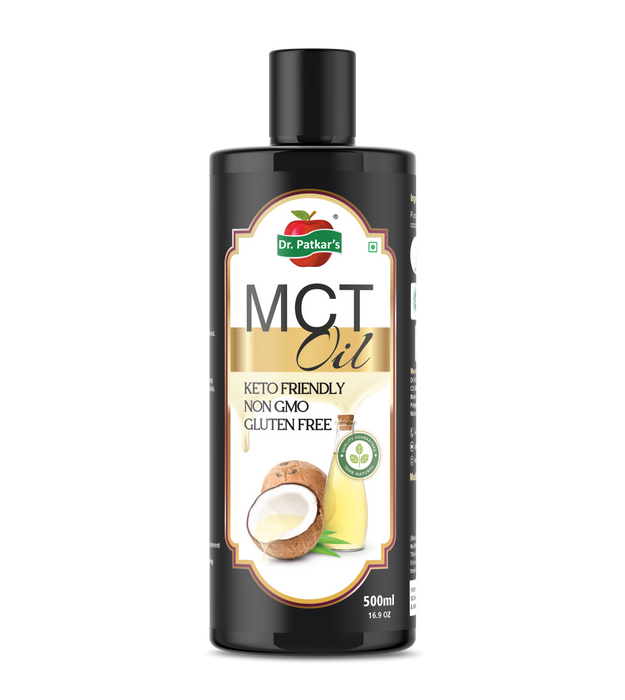 Dr. Patkar’s MCT Oil Weight Management 500ml,Pure Coconut Sourced MCT C8 Oil | Idal for Keto & Paleo Diets | Pre-work Out Supplement for Energy & Focus