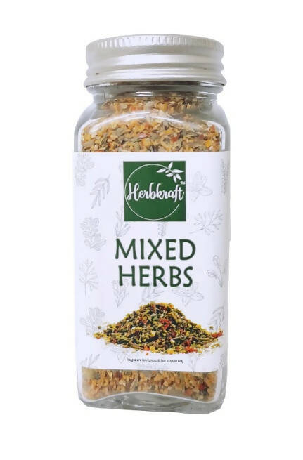 Herbkraft - Mixed Herbs 55 GM Pack of 1 | Fresh and Natural Herbs and Seasonings | Dry Leaves | Grocery - Masala - Spices | Vegetable Stir Fry - Pizza - Pasta - Bread | No Added Colour and Flavour
