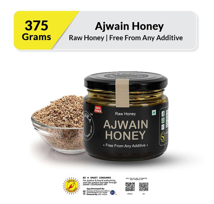 ZAAIKA Organic 100% Pure & Natural Raw Ajwain Honey | No Artifical Flavours Added | Weight Management- (Pack of 375 GM) - Local Option