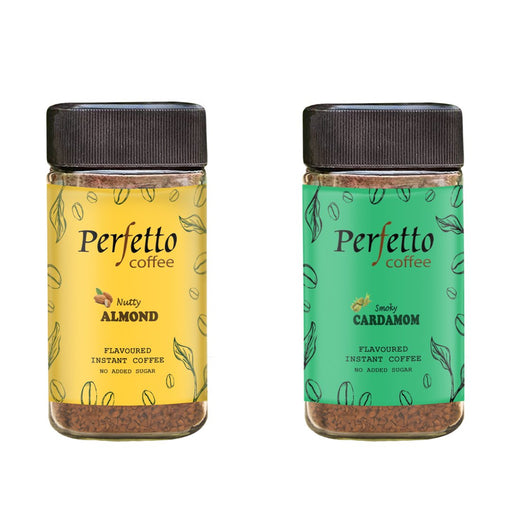 PERFETTO ALMOND & CARDAMOM FLAVOURED INSTANT COFFEE 50G JAR - Local Option