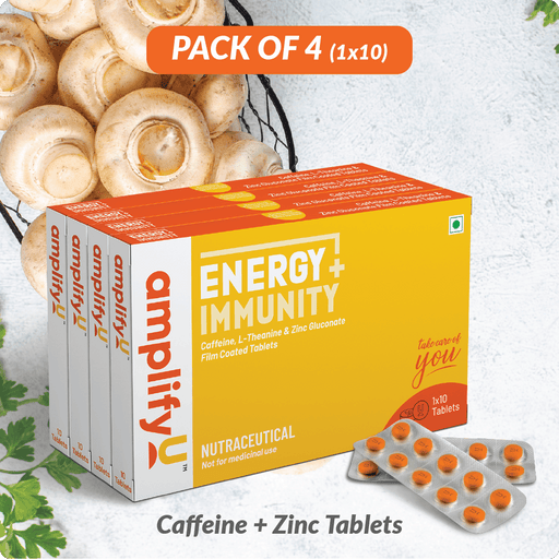 AMPLIFYU ENERGY & IMMUNITY TABLETS – Citrus Flavour (1x10 Tablets – Pack of 4) - WeAmplifyU