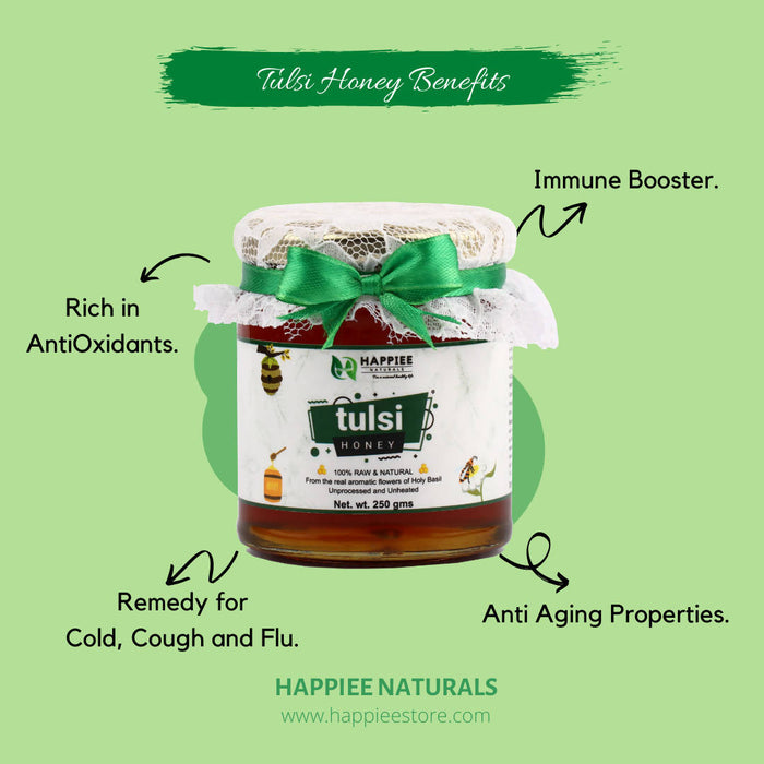 HAPPIEE NATURALS HONEY | WALLET SAVER COMBO - TULSI(250GMS) + WILDBERRY(250GMS)+JAMUN(250GMS) + JUNGLE(250GMS) - Local Option