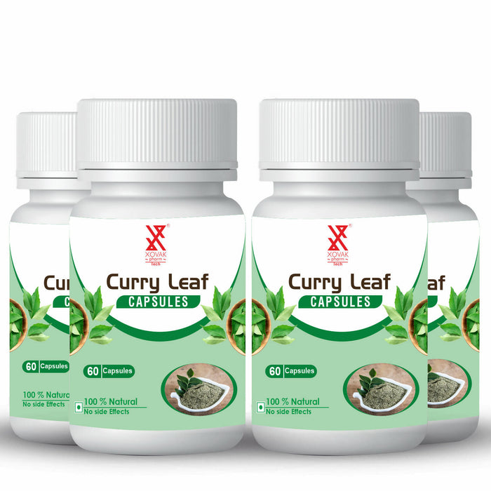 Curry Leaf Capsule | Supports Weight Health, Hair Tonic, Aids Digestion and Regulates Blood Sugar | Xovak Pharmtech