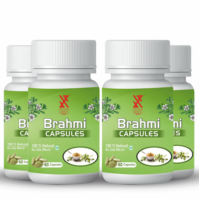Brahmi Capsule | Stress Relief, Alertness, Improve memory, Sound Sleep, and Brain tonic | Xovak Pharmtech