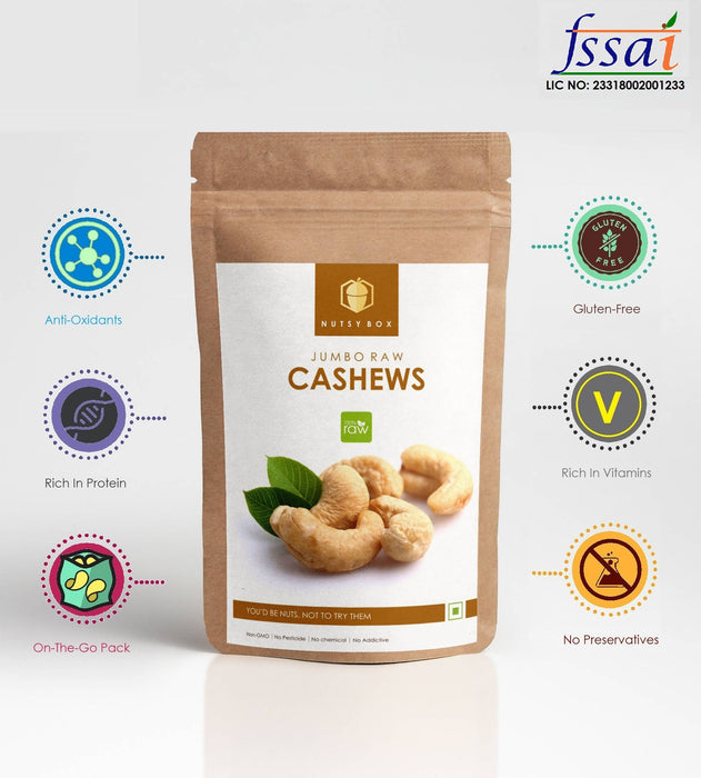 Nutsy Box Raw Jumbo Cashews (100% Natural)