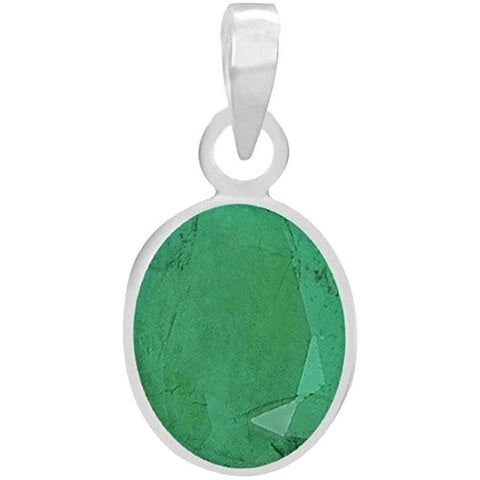 freedom Certified Natural Emerald (Panna) Pendant 5.25 Ratti or 4.72 Carat for Male & Female Sterling Silver Pendant
