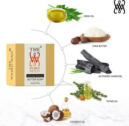 The Weird Man Activated Charcoal Butter Soap - Sulphate & Paraben Free (100 g)