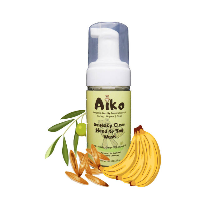 Amayra Naturals Aiko Squeaky Clean Head to Toe Wash - 100ml
