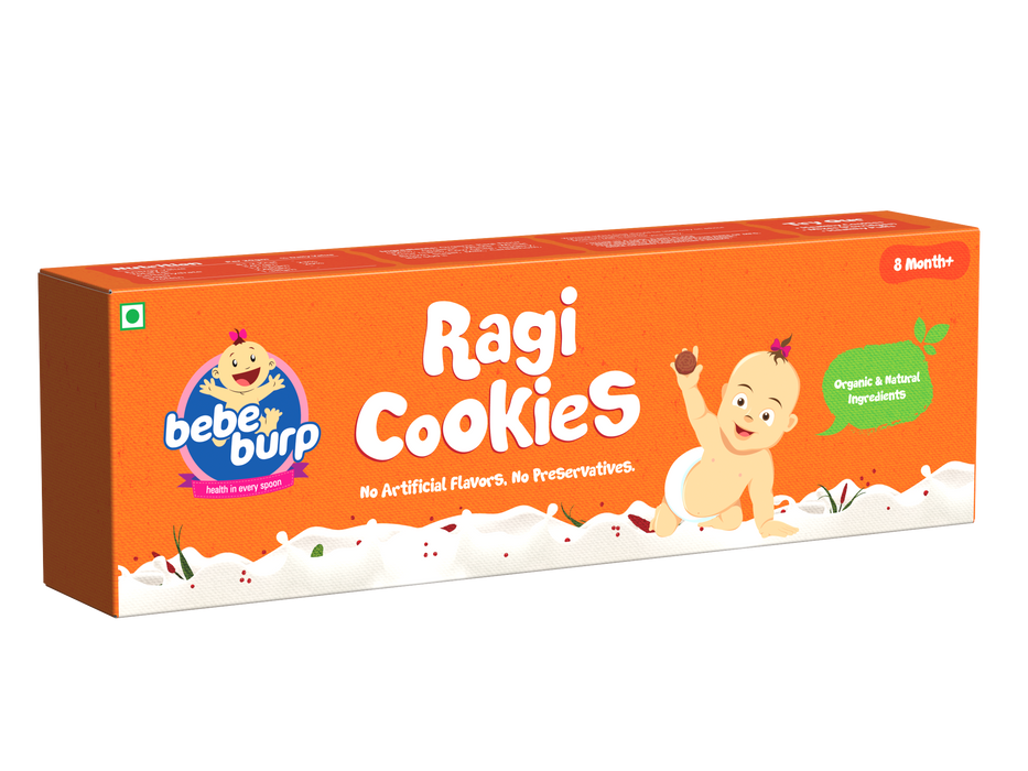 Bebe Burp Organic Baby Food Ragi Cookies (Pack of -2)- 150 gm