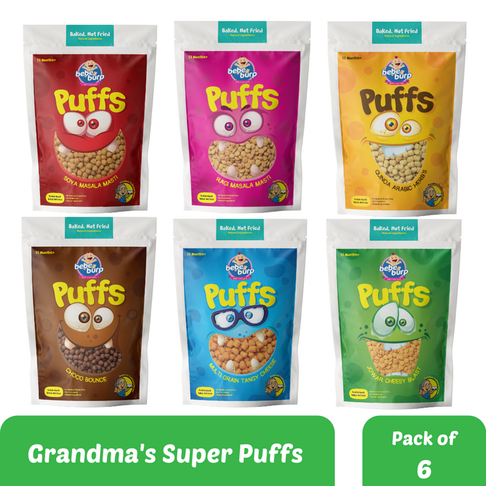 Bebe Burp Grandma's Super Puffs Combo Pack Of 6 - 30 gms each