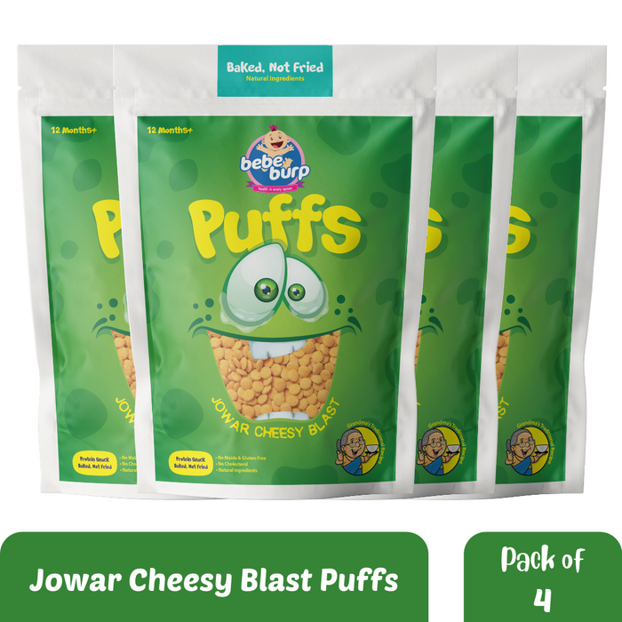 Bebe Burp Grandma's Super Puffs Jowar Cheesy Blast Pack Of 4 - 30 gms each