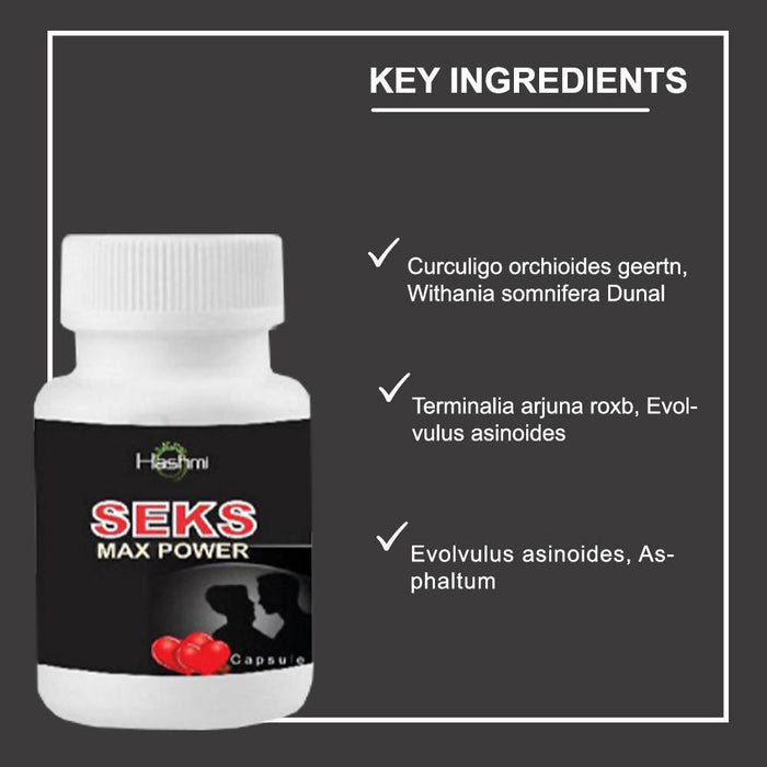 "Seks Max Power Capsule | Organic Supplement S@x Power Medicine For Men "