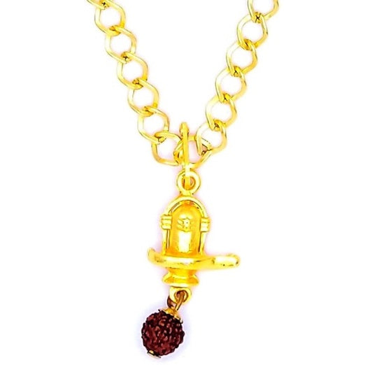 Raviour Lifestyle Lord Shiva Shivling Rudraksha Pendant For Men And Women For Health And Peace Brass Brass Pendant