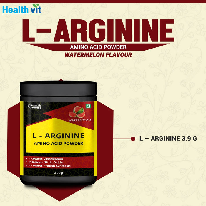 Healthvit Fitness L-Arginine Amino Acid Powder 200GM â€“ Watermelon Flavour - Local Option