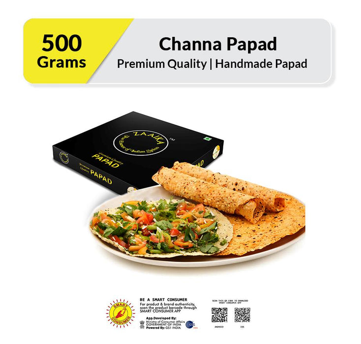 Zaaika Chana Papad Made with Chana Daal Traditional Taste Crispy Papad - 500 gm - Local Option