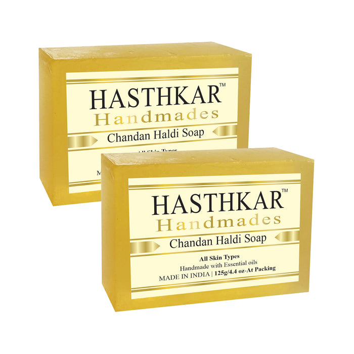 Hasthkar Handmades Glycerine Chandan Haldi Soap-125gm