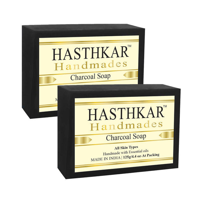 Hasthkar Handmades Glycerine Charcoal Soap-125m pack of 2