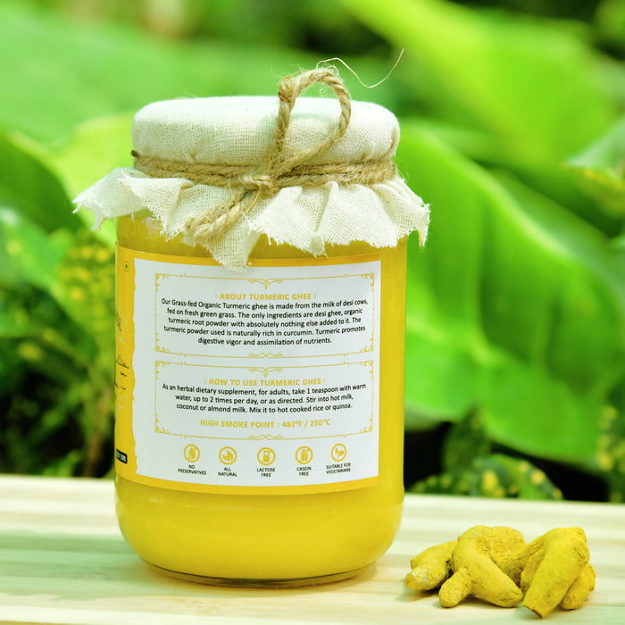 Vanalaya Turmeric Ghee Infused with Turmeric Root Powder Extract for Digestion Superfood  Immunity Booster 500ml