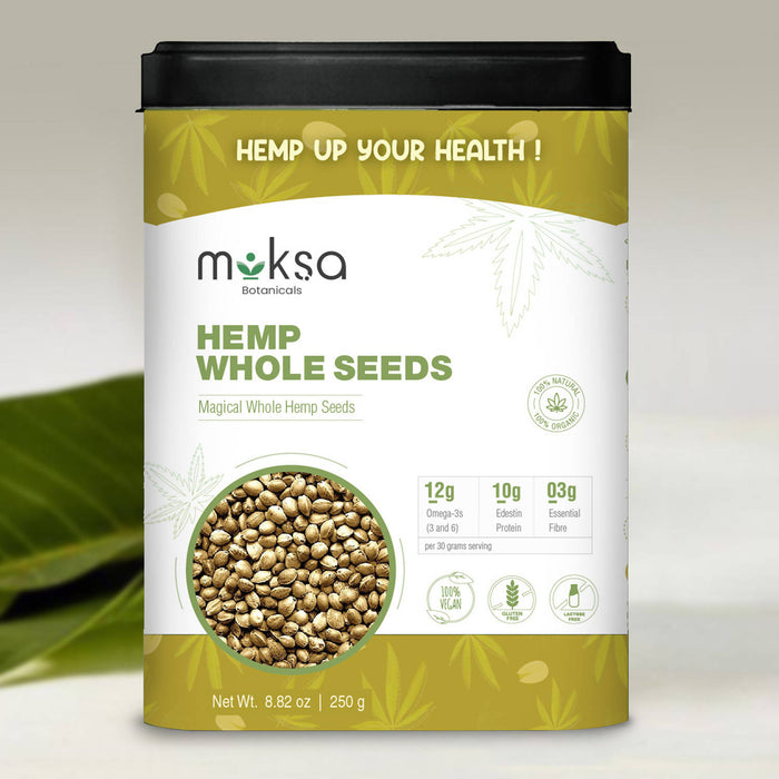 Moksa Hemp Seeds for Eating | Organic | Helps in Digestion | 250g in Tin Conatiner