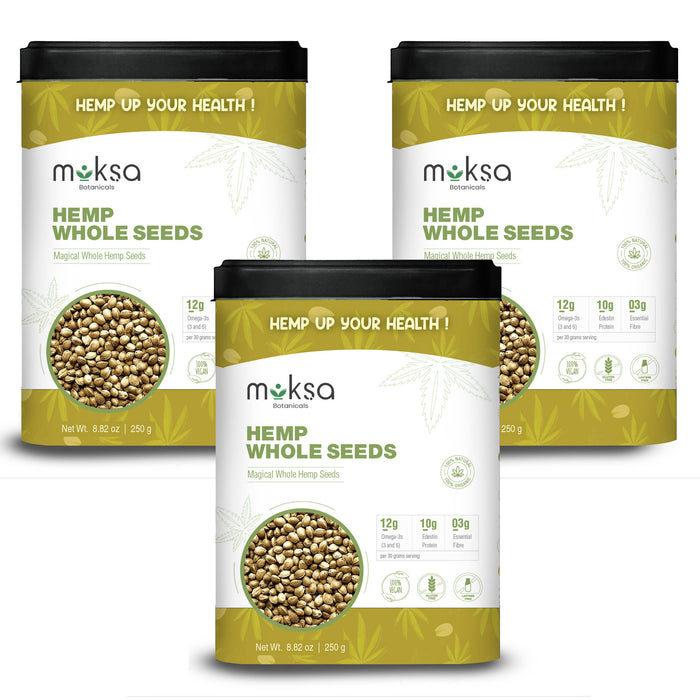 Moksa - Hemp Seeds Combo | Vegan | Helps in Digestion | 250g x 3