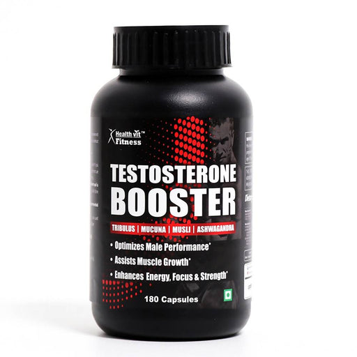 Healthvit Fitness Testosterone Booster Supplement and Boost Men Muscle Growth and Energy - 180 Capsules - Local Option