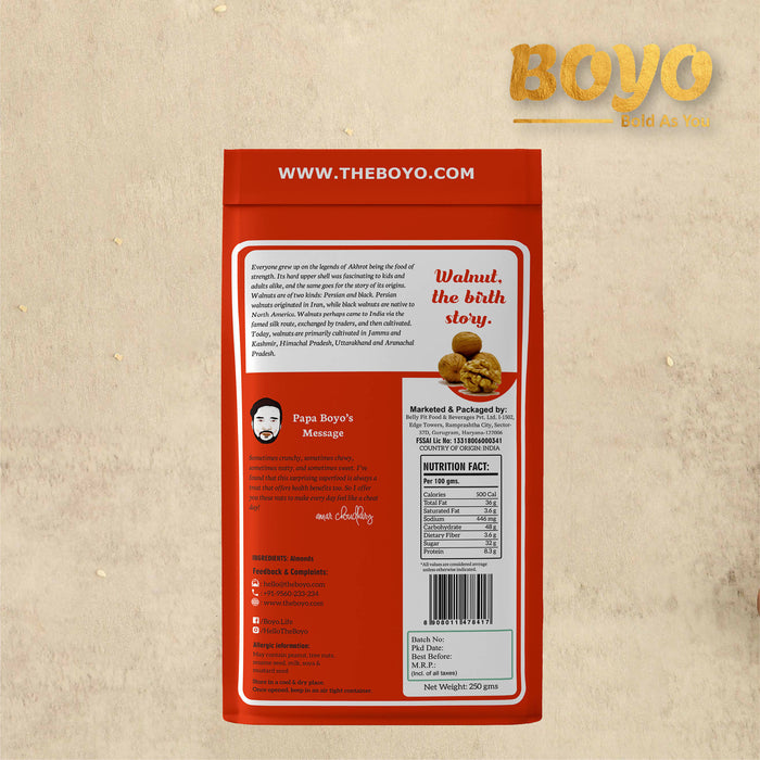 BOYO 100% Natural California Walnut Kernels (2*250 g) Without Shell, for Morning Consumption Dry Fruit