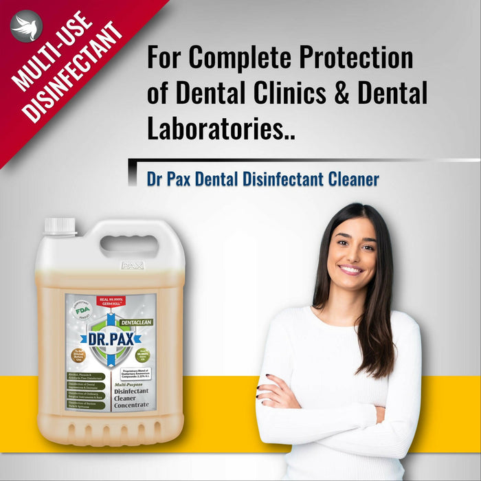 Dr. Pax DentaClean Multi-Purpose Disinfectant Cleaner For Dental Clinics & Laboratories, 5L