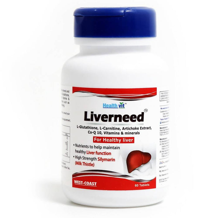 Healthvit Liverneed L-Glutathione, L-Carnitine, Co-Q 10, Vitamins & minerals 60 tablets - Local Option