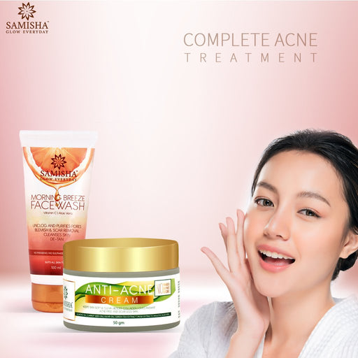 Samisha Organic Complete Acne Treatment - Face Wash & Anti Acne Face Cream - Local Option