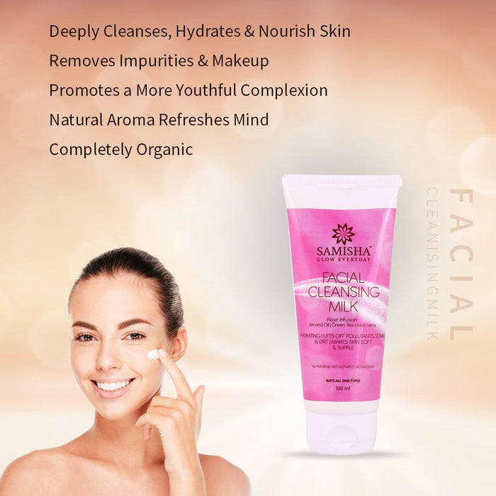 Samisha Organic Complete Face Rejuvenation Kit - Cleansing Milk, Face wash, Toner & Face Serum - Local Option