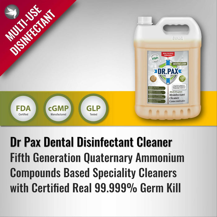 Dr. Pax DentaClean Multi-Purpose Disinfectant Cleaner For Dental Clinics & Laboratories, 5L
