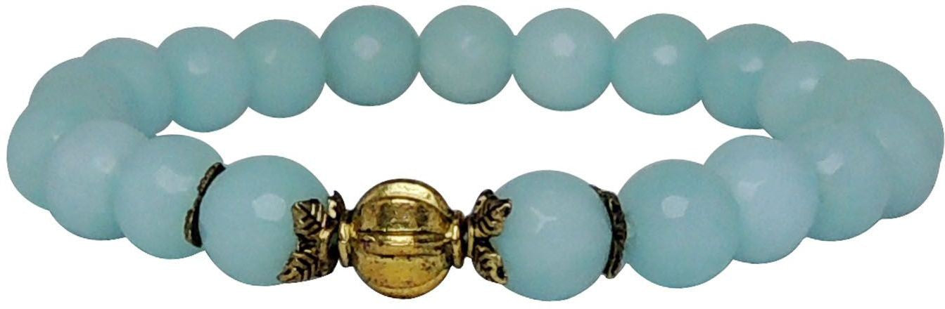 SATYAMANI Heat Processed Bracelet 8 mm Faceted Bead Bracelets For Girls Men Stylish Designer 1 (Amazonite)