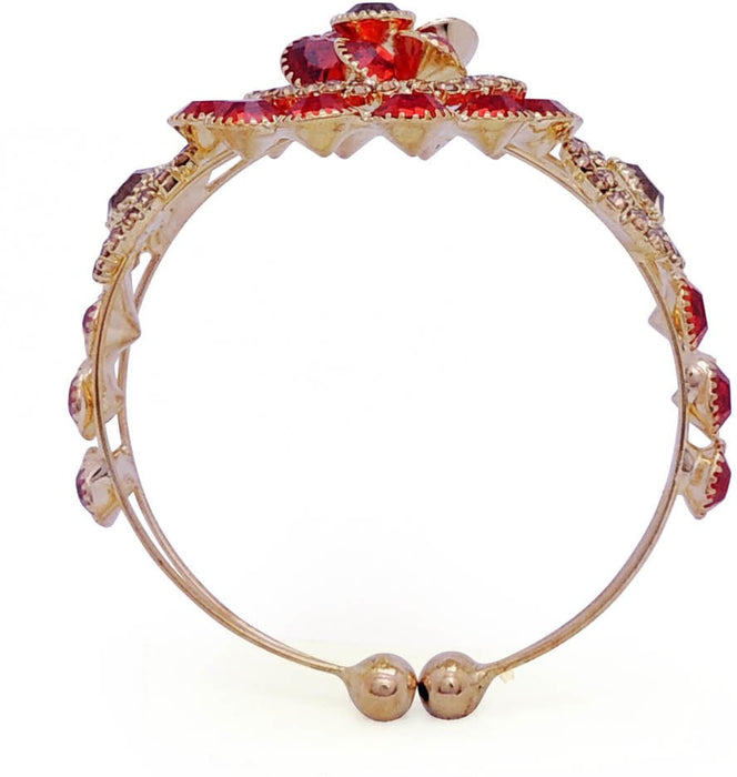 SATYAMANI Women's Gold Plated Bracelet with beautiful Red Stones