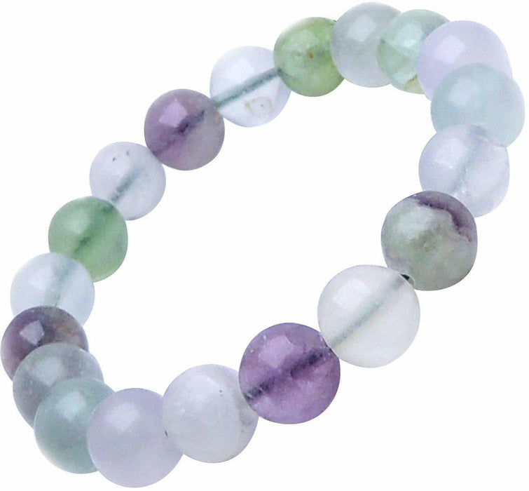 SATYAMANI Natural Stone Multi Fluorite Bead Bracelet 10 MM Beads for Man, Woman, Boys & Girls- Color: Multicolor (Pack of 1 Pc.)
