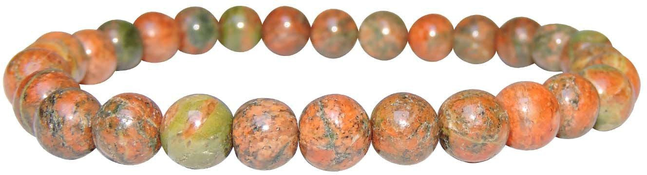 SATYAMANI Natural Stone Unakite Beads Bracelet 6mm Beads for Man, Woman, Boys & Girls- Color: Multicolor (Pack of 1 Pc.)