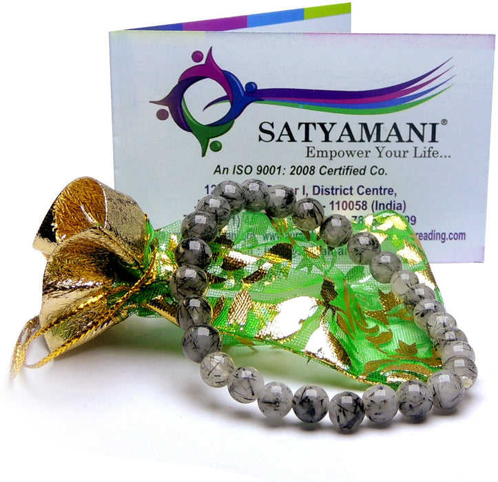 SATYAMANI Natural Energized Original Healing Tourmalinated Quartz Handcrafted Bracelet For Serenity