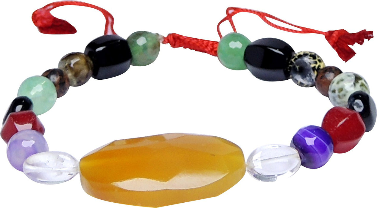 SATYAMANI Natural Energized Original Gemstone Handcrafted Bracelet for Meditation|Chakra Healing|Reiki|Numerology & Astrology| Man|Woman|Boys & Girls (Seven Chakra)
