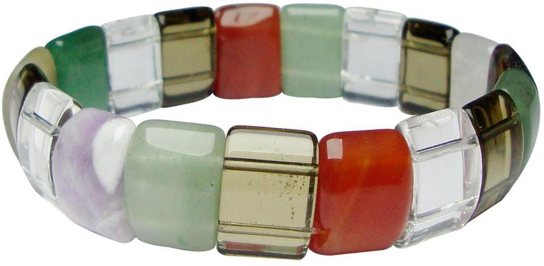 SATYAMANI Natural Energized Bracelet Lapis-Lazuli|Clear Quartz|Onyx|Fire Agate|Jade|Multistone|Angelite|Yellow Jade(Pack of 1 Pc.)